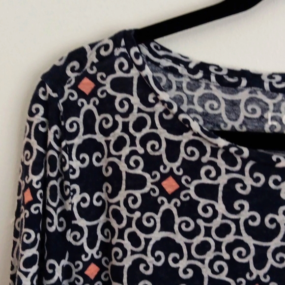 Loft Linen Scoop NeckPattern Tee Shirt #2437 - Picture 2 of 5